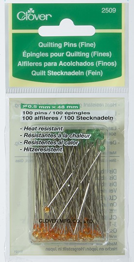Clover Patchwork Glass Head Pins Size 30 - 1 1/2in 100ct - 051221403002  Quilting Notions
