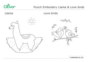 Punch Emboidery Llama _ Love birdss_template_enのサムネイル